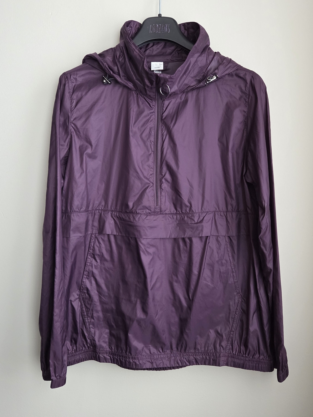 Diadora Windbreaker Hooded Anorak Pullover Jacket Coat Purple Plum EUC M